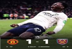 Hasil Liga Premier Inggris: Manchester United Ditahan West Ham 1-1.