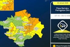 Prakiraan Cuaca Sumatera Selatan Jumat 2 Januari 2026, Waspada Hujan Lebat dan Angin Kencang