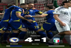Hasil Kualifikasi Piala Dunia 2026: Italia Kalah Dramatis dari Bosnia, Tersingkir Lewat Penalti.