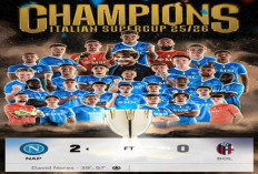 Hasil Supercoppa Italia 2025: Napoli Usai Bungkam Bologna 2-0.