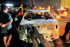 Toyota Vios Terbakar di Jalintim Tanjung Raja, Diduga Akibat Korsleting Listrik
