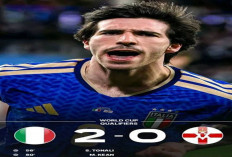 Hasil Final Playoff Piala Dunia 2026: Italia Tumbangkan Irlandia Utara 2-0.