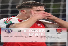 Hasil Carabao Cup: Arsenal Tekuk Chelsea 3-2, Satu Kaki The Gunners di Final.