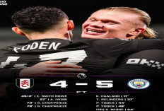 Hasil Liga Premier Inggris ! Man City Tumbangkan Fulham 5-4 di Craven Cottage.