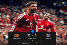 Hasil Liga Premier Inggris: United Hancurkan Ipswich 5-2, Bruno Cetak Hat-Trick.