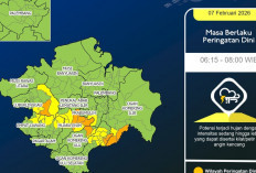 Hujan Lebat Berpotensi Terjadi Sejak Siang Hari