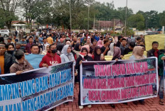 Ratusan Warga Gunung Megang Dalam Geruduk Kantor Bupati, Tuntut Solusi Tanah Pasar Kalangan