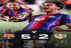 Hasil La Liga Spanyol: Barcelona 5-2 Rayo Vallecano.