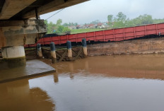 Tongkang Muatan Batubara Diduga Senggol Fender Jembatan Sungai Lilin. 