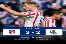 Hasil La Liga! Brace Nico Gonzalez Bawa Atletico Madrid Tumbangkan Real Sociedad 3-2.