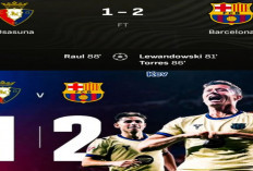 Hasil La Liga Spanyol: Barcelona Menang Dramatis 2-1 atas Osasuna.