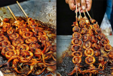 Sate Cumi Saus Merah, Sensasi Baru Kuliner Laut yang Menggugah Selera