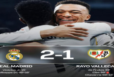 Hasil Real Madrid 2-1 Rayo: Penalti Akhir Mbappé Selamatkan Real Madrid.