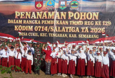 Antusias Siswa - Siswi Sekolah Dasar Desa Cukil Pada Acara Pembukaan TMMD Reg Ke 129 Th 2026