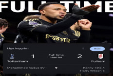 Hasil Liga Premier Inggris: Tottenham Hotspur 1–2 Fulham.