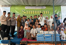 Sambut Tahun Baru Islam, Polres Lubuklinggau Santuni Puluhan Anak Yatim dan Dhuafa di Pondok Al-Fatih