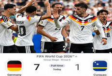 Hasil Grup E Piala Dunia 2026: Jerman Pesta Gol 7-1 atas Curacao.